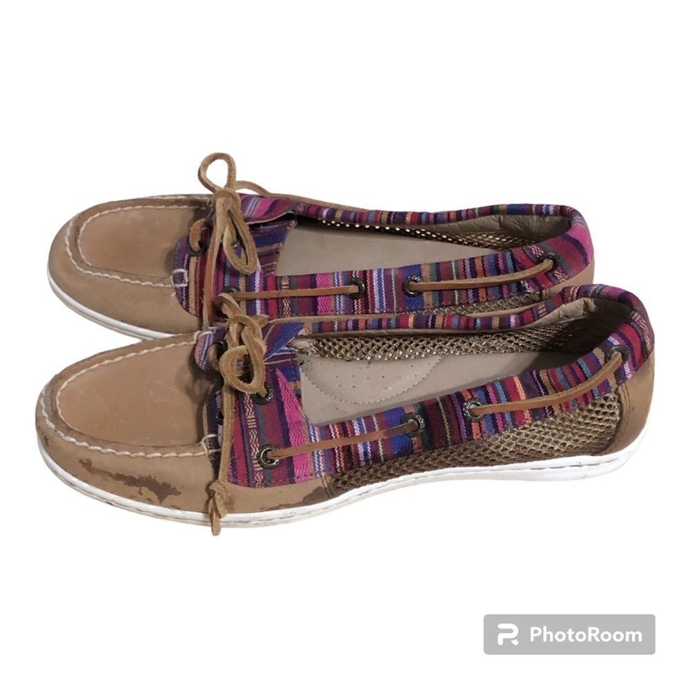 Sperry Aztec Colorful Print Topsiders 8M - Picture 3 of 6